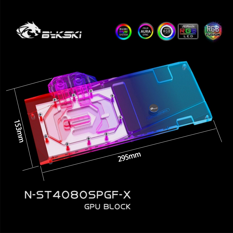 Rtx 4080 Super 16Gb - Блок водяного охлаждения Bykski N-ST4080SPGF-X для