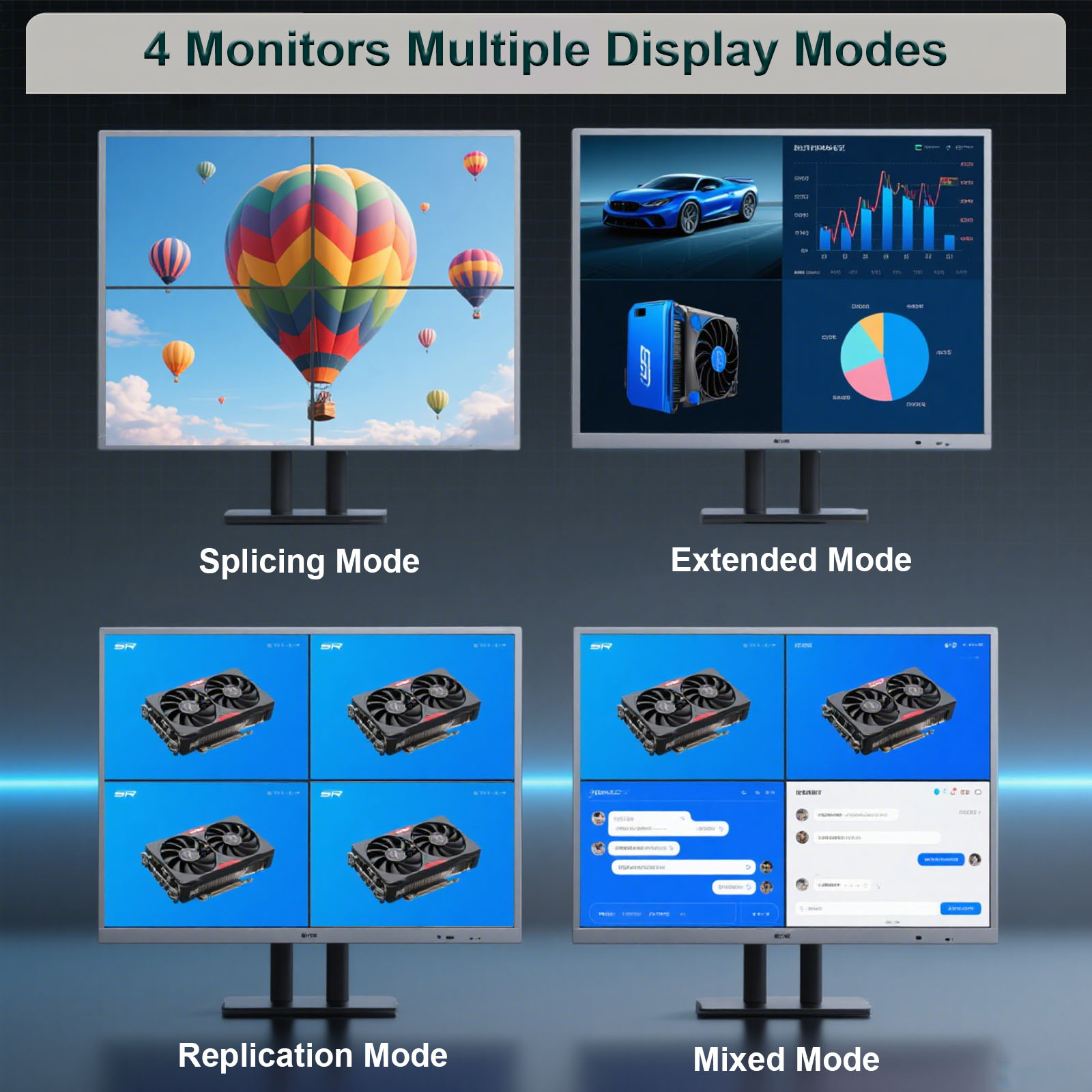 Видеокарта SRhonyra GeForce GT – обзор и цена 4 Hdmi Multi Monitor Video Card 4K