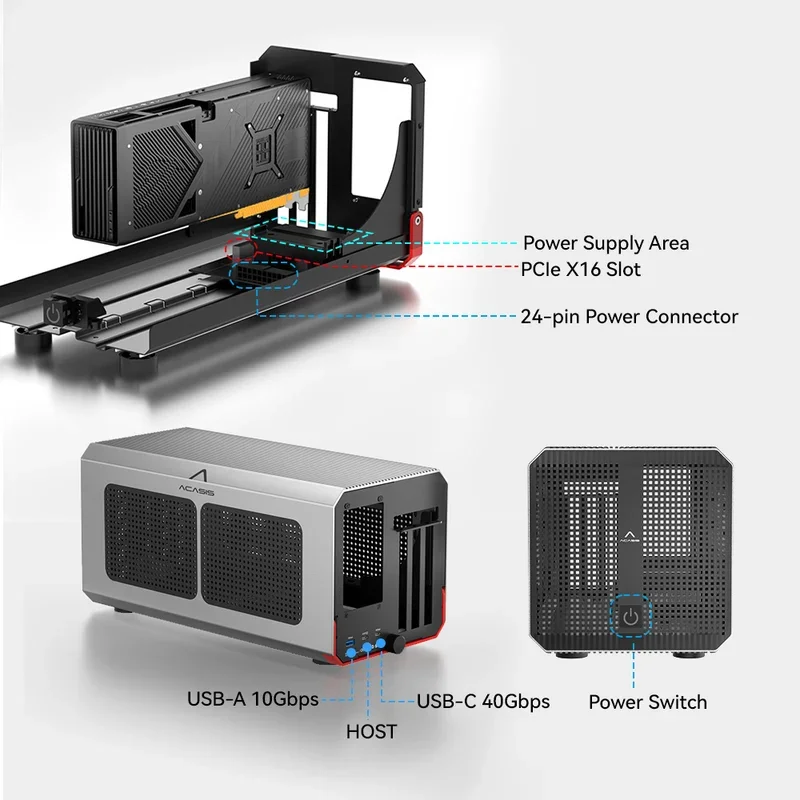 Корпус Acasis 40Gbps eGPU с 24 – обзор и цена Thunderbolt 4 External Gpu Enclosure